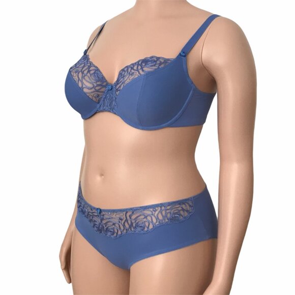 Panache Harmony Balconette Bra – Cornflower Blue Lace – UK 38GG / US 38J - Picture 9 of 16